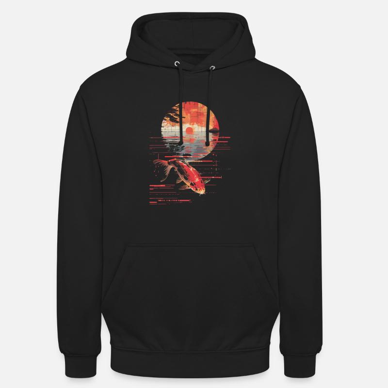 Pêche Synthwave - Sweat-shirt à capuche unisexe - noir