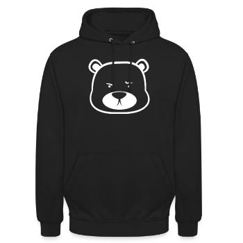 Grimmiges niedliches Bärchen - Unisex Hoodie - Schwarz - Vorne - Alina (178cm) & Michal (187cm)