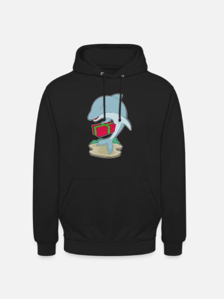 Dolphin Christmas Package - Unisex Hoodie - black