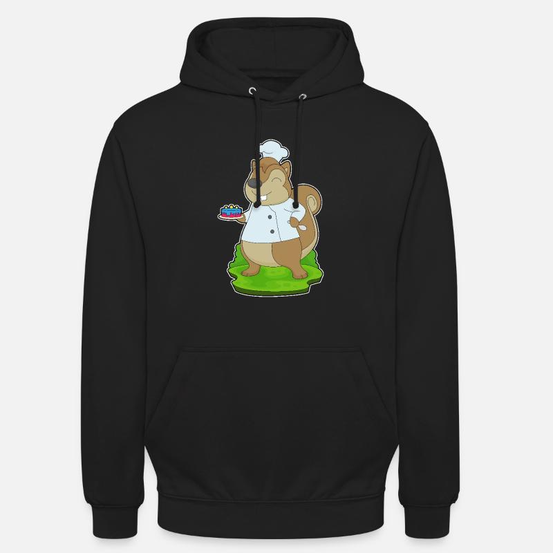 Squirrel Birthday Chef - Unisex Hoodie - black