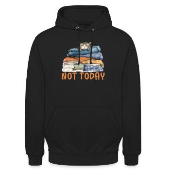Coole Katze - Nicht heute - Unisex Hoodie - Schwarz - Vorne - Alina (178cm) & Michal (187cm)