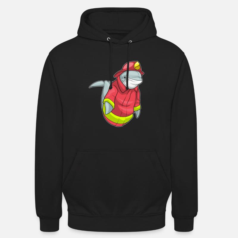 Dolphin Pompier Pompier Brigade - Sweat-shirt à capuche unisexe - noir