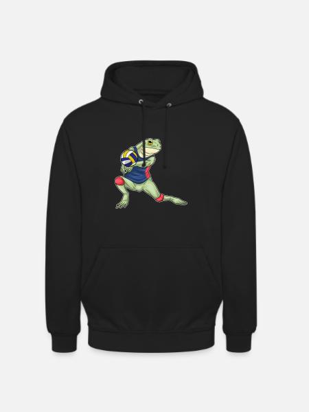 Frog Volleyball Player Volleyball - Unisex Hoodie - black