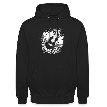 Lustige Ukulele - Unisex Hoodie - Schwarz - Vorne - Alina (178cm) & Michal (187cm)