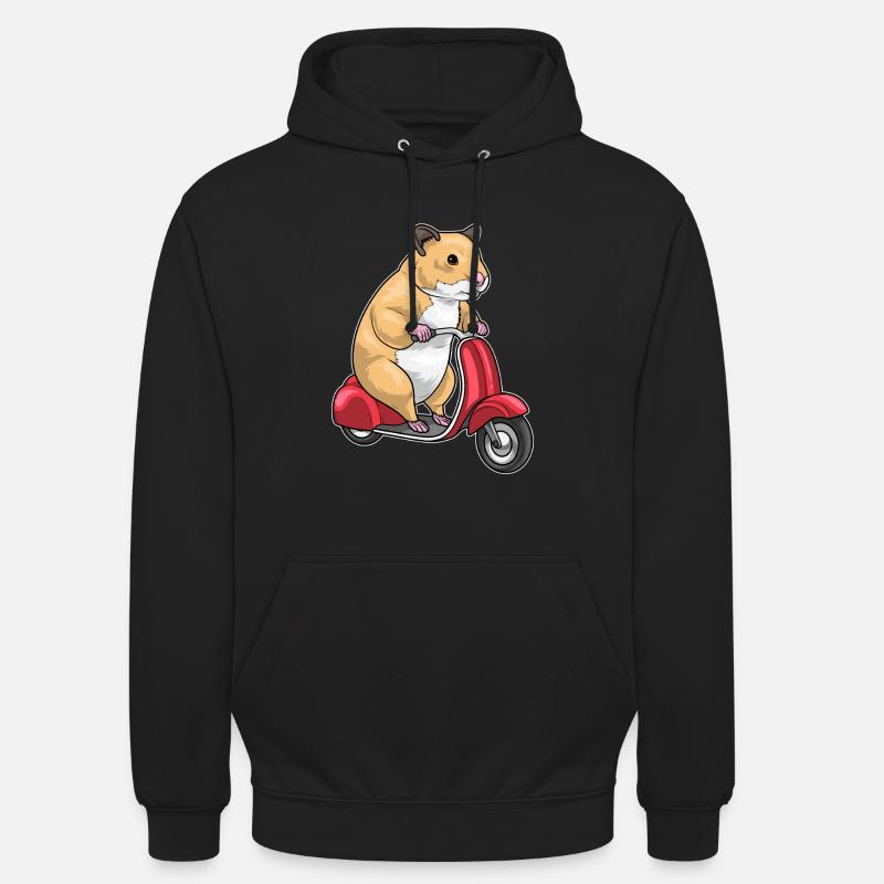 Hamster Motorroller - Unisex Hoodie - Schwarz