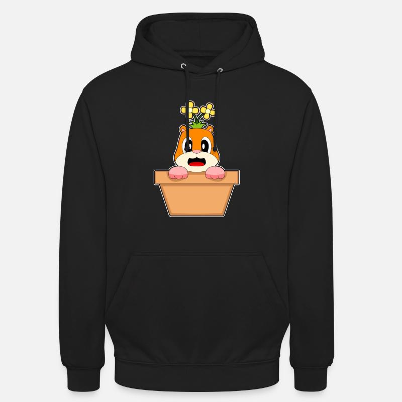 Fleur de hamster - Sweat-shirt à capuche unisexe - noir