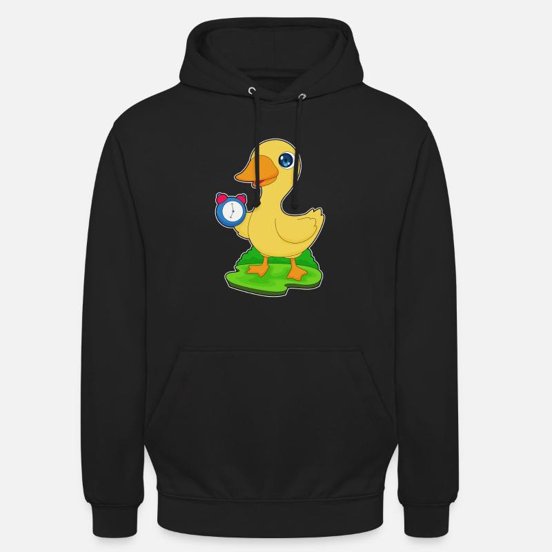 Duck Alarm Clock - Unisex Hoodie - black