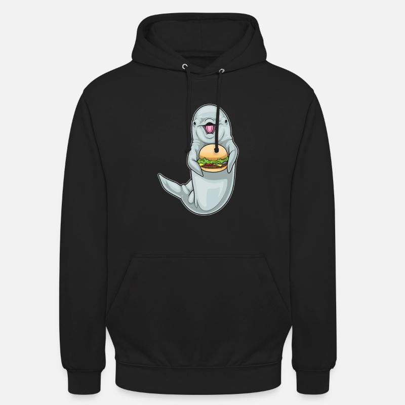 Delfin Cheeseburger - Unisex Hoodie - Schwarz