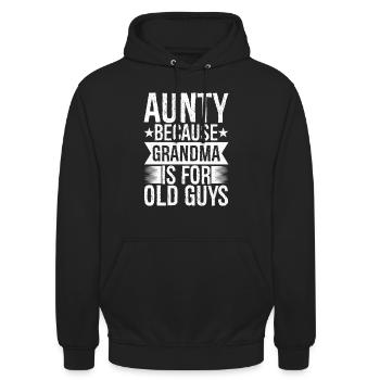Tante parce que grand-père est pour les vieux - Sweat-shirt à capuche unisexe - noir - Devant - Alina (178cm) & Michal (187cm)