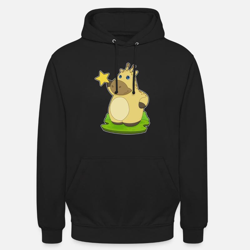 Étoile Girafe - Sweat-shirt à capuche unisexe - noir