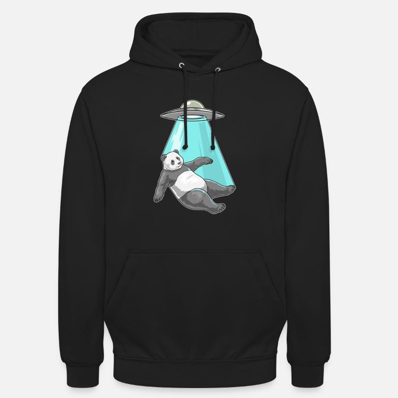 Panda Raumschiff - Unisex Hoodie - Schwarz
