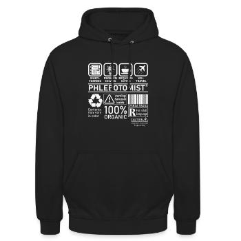 Phlebotomist multi tasking problem solving - Unisex Hoodie - black - Front - Alina (178cm) & Michal (187cm)