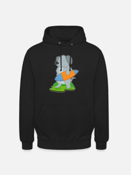 Dog Surfing Surfboard Summer - Unisex Hoodie - black