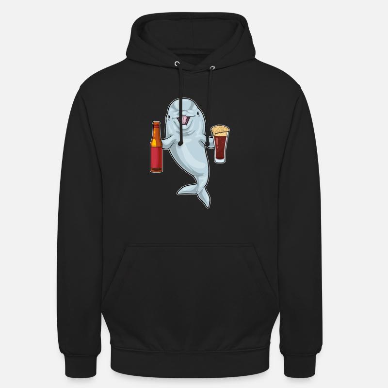 Bouteille de bière Dolphin - Sweat-shirt à capuche unisexe - noir