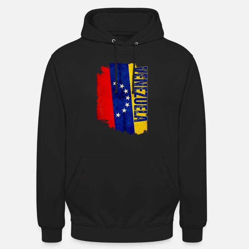 Drapeau vénézuélien vertical, j’aime le Venezuela - Sweat-shirt à capuche unisexe - noir
