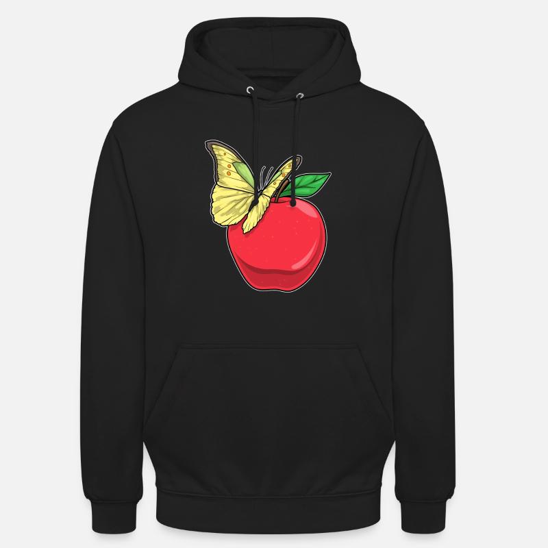 Papillon Pomme Fruit - Sweat-shirt à capuche unisexe - noir
