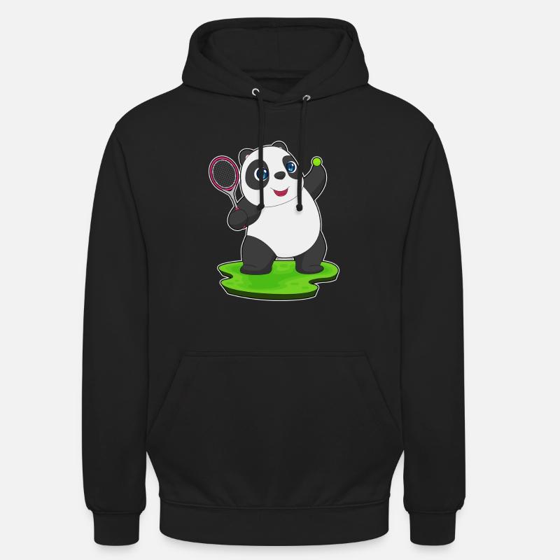 Raquette de tennis Panda - Sweat-shirt à capuche unisexe - noir