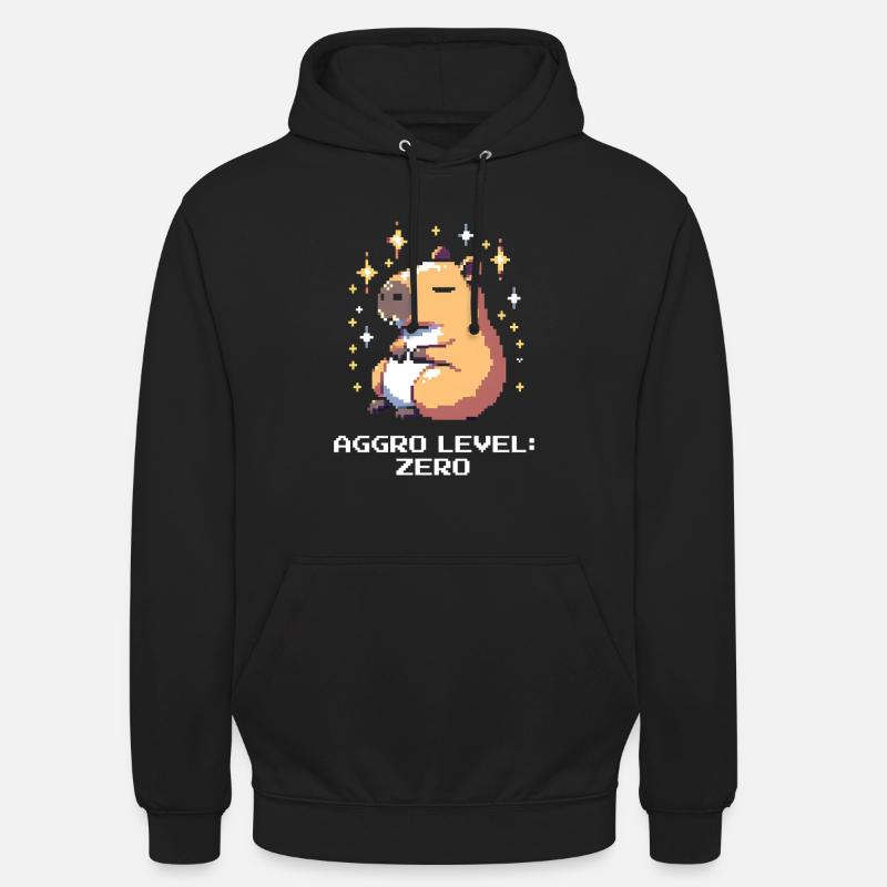 Aggro-Level: Null | Capybara & Ruhe - Unisex Hoodie - Schwarz