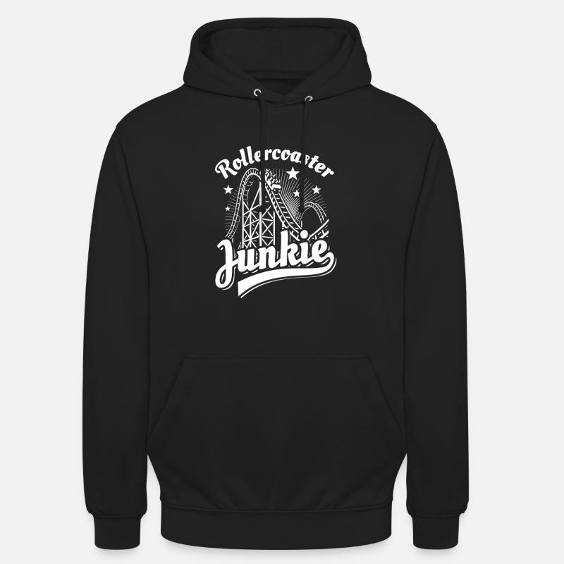 Rollercoaster Junkie - Roller Coaster - Loop - Unisex Hoodie - black