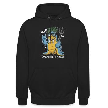 Walross Punk Rocker Halloween  - Unisex Hoodie - Schwarz - Vorne - Alina (178cm) & Michal (187cm)