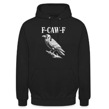 F-Caw-F Meme Krähe - Unisex Hoodie - Schwarz - Vorne - Alina (178cm) & Michal (187cm)