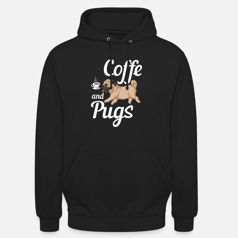 Kaffee und Möpse Tee - Unisex Hoodie - Schwarz