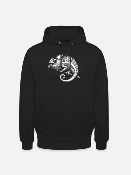 Chameleon pastel tribal art - Unisex Hoodie - black