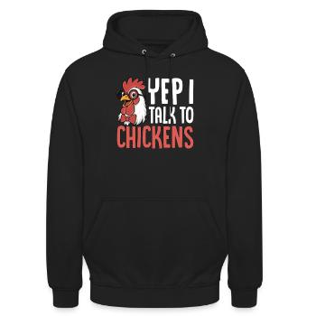 Je m’adresse à des poules en disant - Sweat-shirt à capuche unisexe - noir - Devant - Alina (178cm) & Michal (187cm)