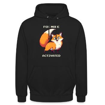 Fuchsmodus aktiviert | derpy Fuchs Humor - Unisex Hoodie - Schwarz - Vorne - Alina (178cm) & Michal (187cm)