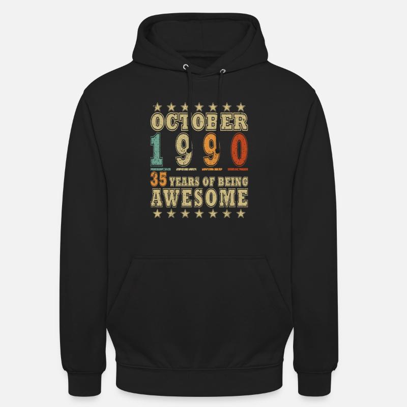 35e anniversaire Légende Octobre 1990 - Sweat-shirt à capuche unisexe - noir