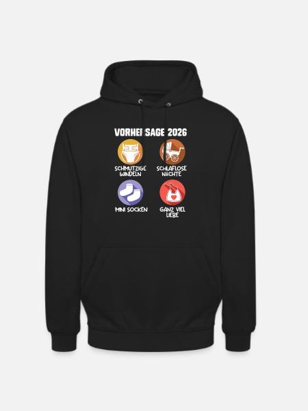 Soon Mom PREDICTION 2026 Funny - Unisex Hoodie - black