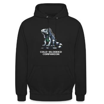 Animal de compagnie à sang froid | Reptile Iguane - Sweat-shirt à capuche unisexe - noir - Devant - Alina (178cm) & Michal (187cm)