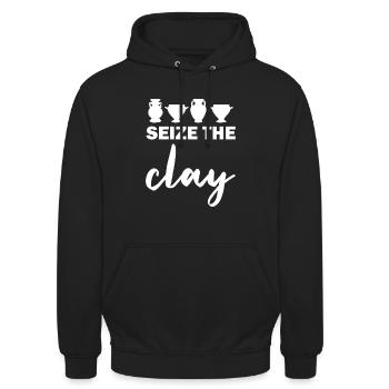 Seize The Day Trophy Silhouette - Unisex Hoodie - black - Front - Alina (178cm) & Michal (187cm)