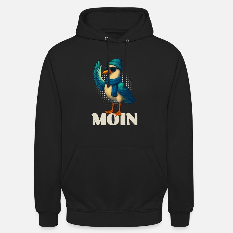 Coole Möwe - Moin - Unisex Hoodie - Schwarz
