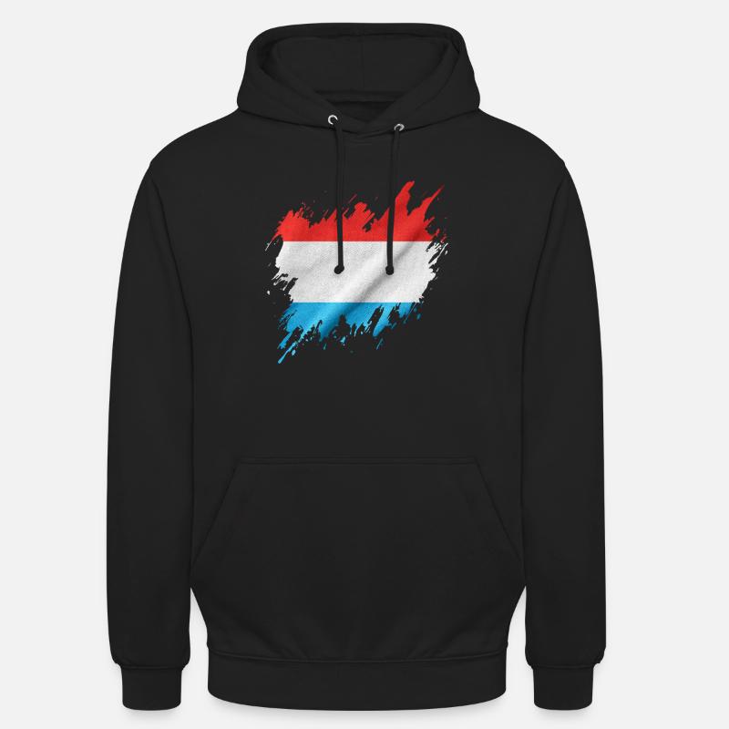 Drapeau du Luxembourg, style déchiré - Sweat-shirt à capuche unisexe - noir