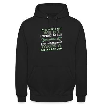 Military Mechanic - Unisex Hoodie - black - Front - Alina (178cm) & Michal (187cm)