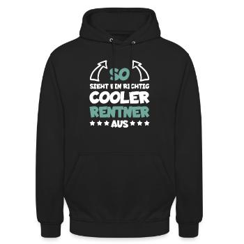 Richtig Cooler Rentner Lustiger Spruch Ruhestand - Unisex Hoodie - Schwarz - Vorne - Alina (178cm) & Michal (187cm)