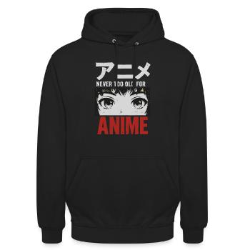 Jamais trop vieux pour la conception de streetwear d’anime au Japon - Sweat-shirt à capuche unisexe - noir - Devant - Alina (178cm) & Michal (187cm)