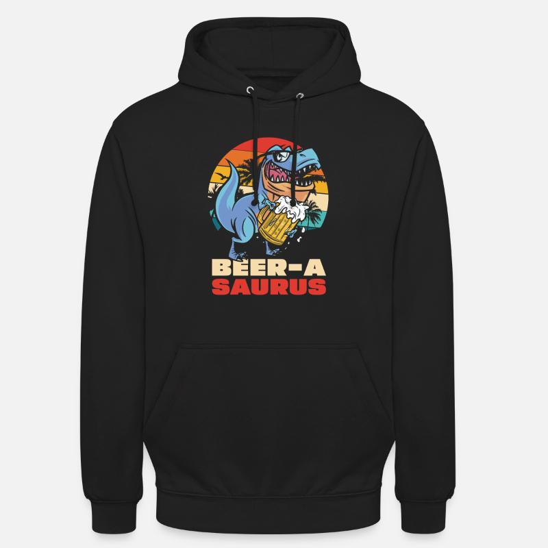 BeerA Saurus Dino mit Bierkrug - Unisex Hoodie - Schwarz