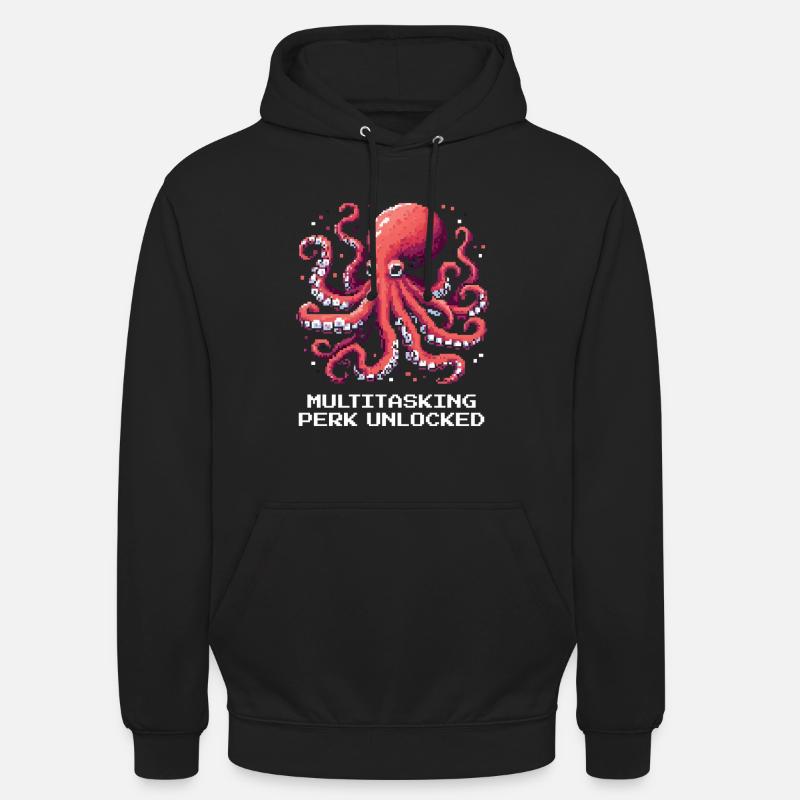 Capacité multitâche débloquée | Pieuvre - Sweat-shirt à capuche unisexe - noir