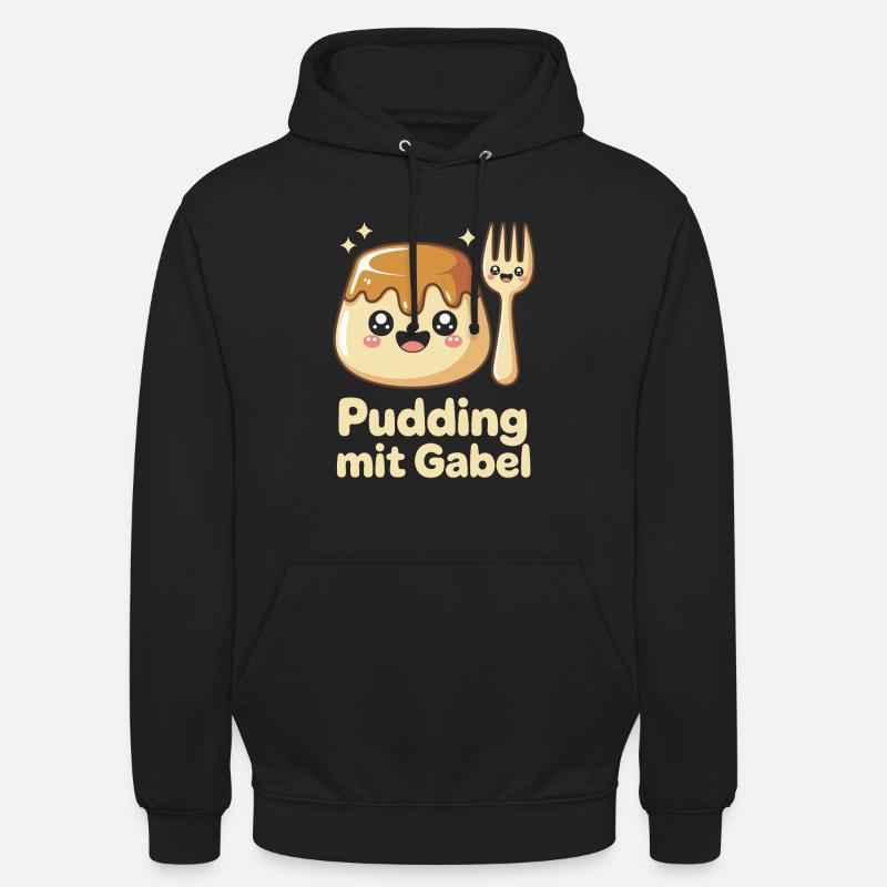 Pudding with fork - Unisex Hoodie - black