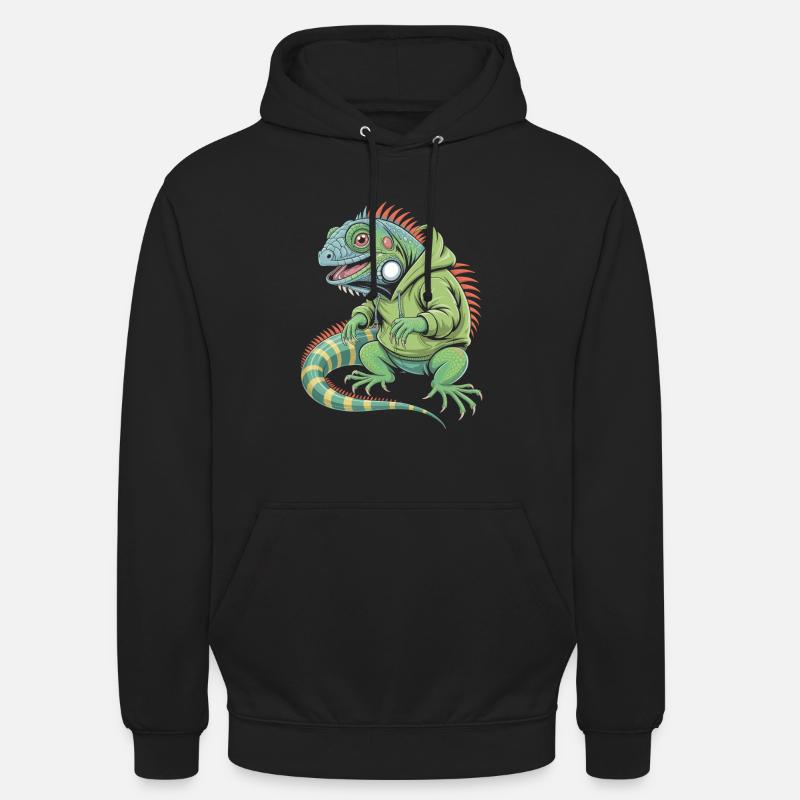 Iguane cool avec sweat à capuche - Sweat-shirt à capuche unisexe - noir
