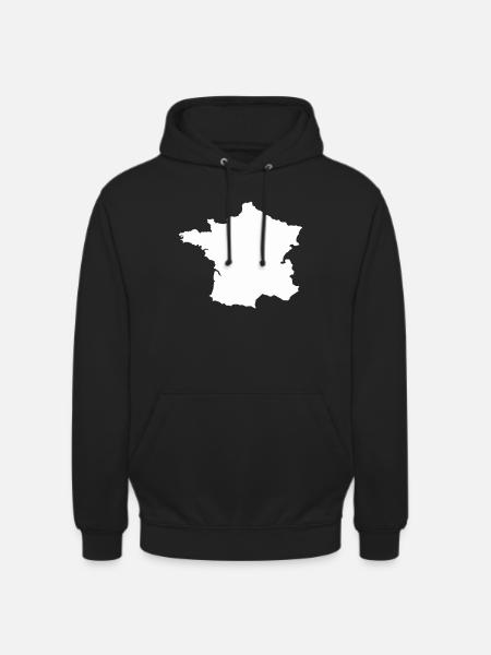 French Map Silhouette - Unisex Hoodie - black