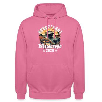 Kreuzfahrt West Europa 2026 - Unisex Hoodie - Pink - Vorne - Alina (178cm) & Michal (187cm)