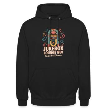 Jukebox Lounge 1958 - Sweat-shirt à capuche unisexe - noir - Devant - Alina (178cm) & Michal (187cm)