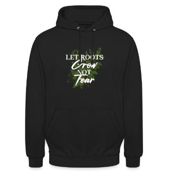 Humanité Égalité Laisser pousser les racines - Sweat-shirt à capuche unisexe - noir - Devant - Alina (178cm) & Michal (187cm)