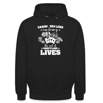 Casino - Sweat-shirt à capuche unisexe - noir - Devant - Alina (178cm) & Michal (187cm)