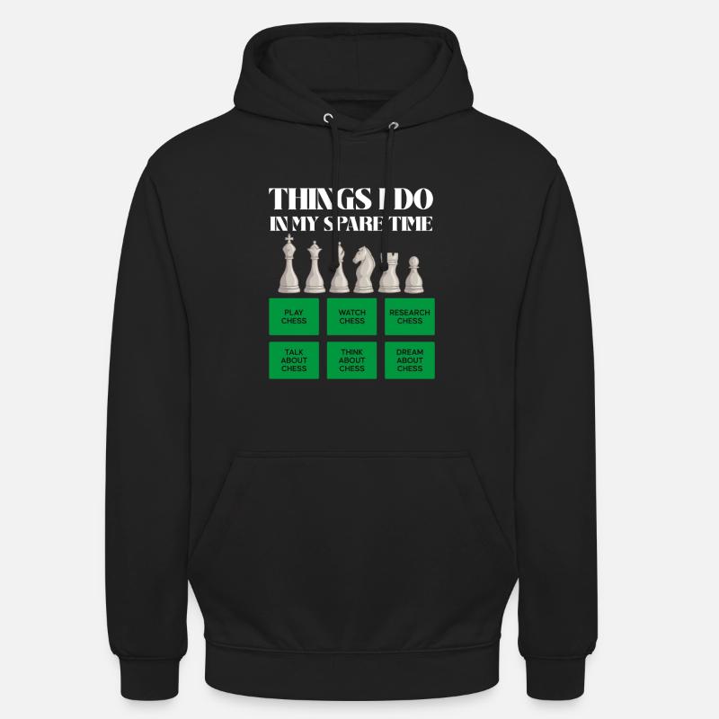 Temps d’échecs pendant les loisirs - Sweat-shirt à capuche unisexe - noir