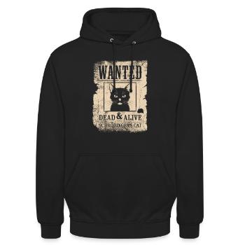 Gesucht Tot & Lebendig Schrödingers Katze - Unisex Hoodie - Schwarz - Vorne - Alina (178cm) & Michal (187cm)