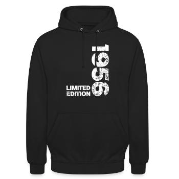 Geburtstag 1956 Geburtstagsgeschenk 1956 Geburtstagsgeschenk - Unisex Hoodie - Schwarz - Vorne - Alina (178cm) & Michal (187cm)